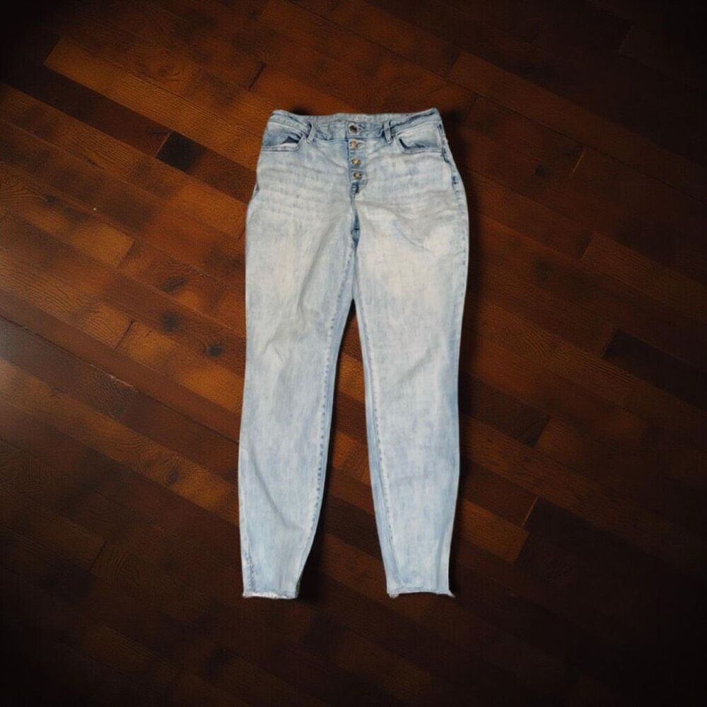 Maurices Button Fly High Rise Jeans Size Large Long 32x30 #168